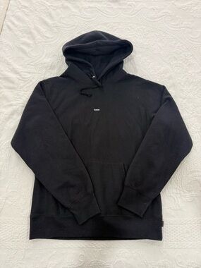 Supreme Black Hoodie with White Script Logo